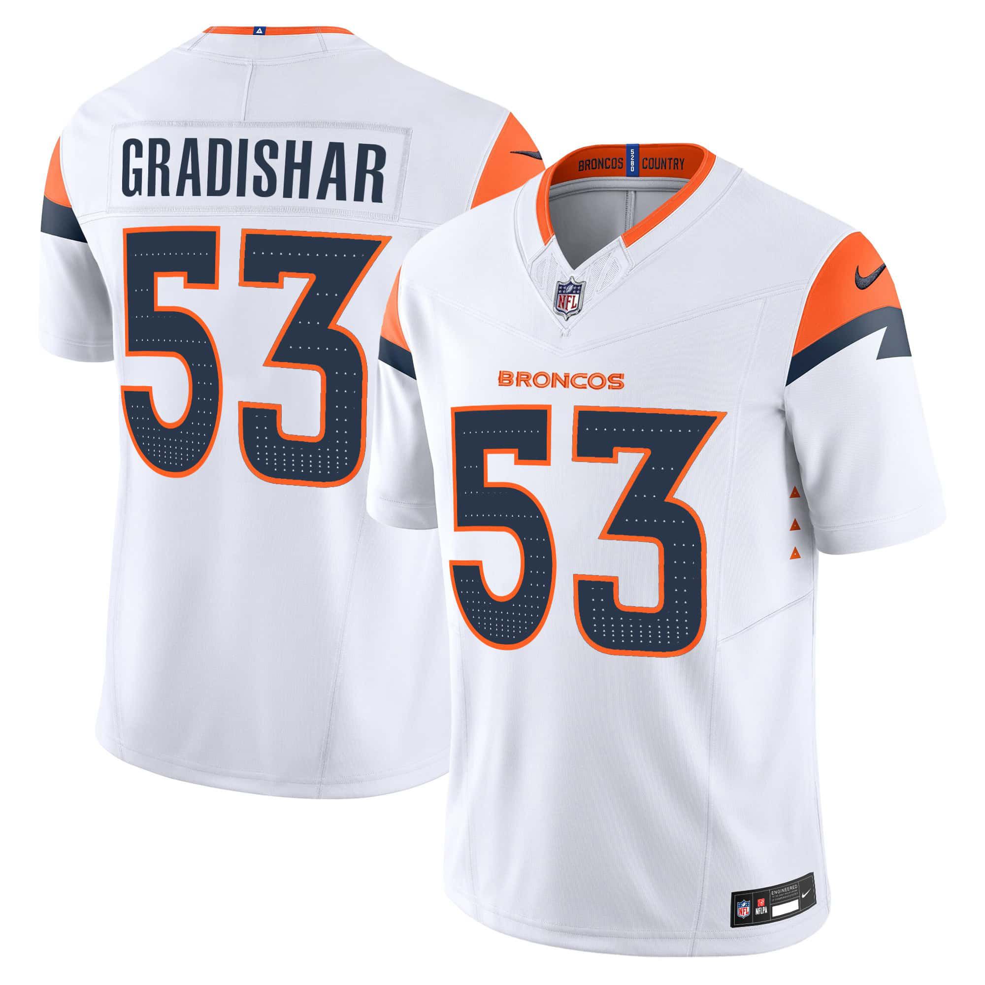 Men Denver Broncos #53 Gradishar White 2024 Nike Vapor Limited NFL Jersey->customized nfl jersey->Custom Jersey